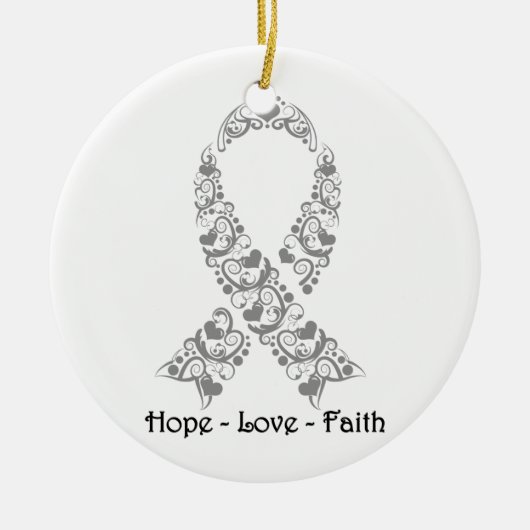 Hope Grey Awareness Ribbon Keramisch Ornament (Voorkant)
