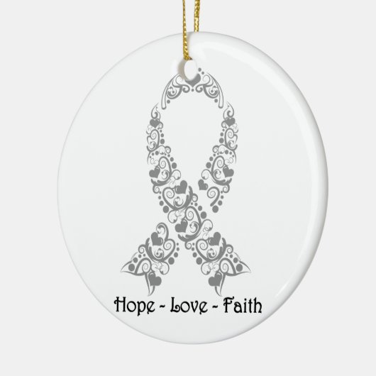 Hope Grey Awareness Ribbon Keramisch Ornament (Links)