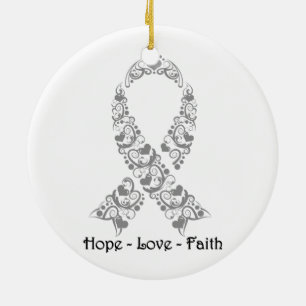 Hope Grey Awareness Ribbon Keramisch Ornament