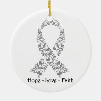 Hope Grey Awareness Ribbon Keramisch Ornament
