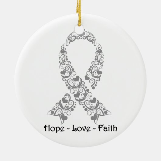 Hope Grey Awareness Ribbon Keramisch Ornament (Achterkant)