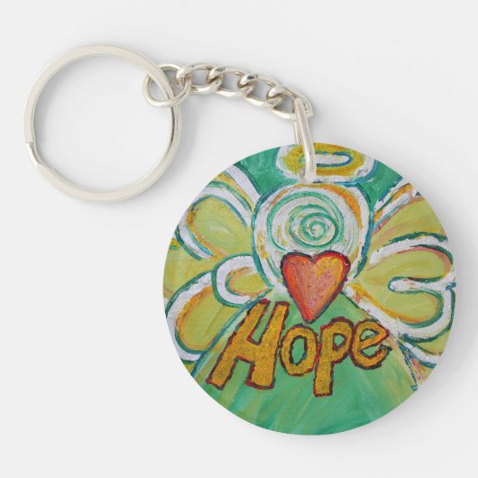 Hope Guardian Angel Word Custom Sleutelhanger (Voorkant)
