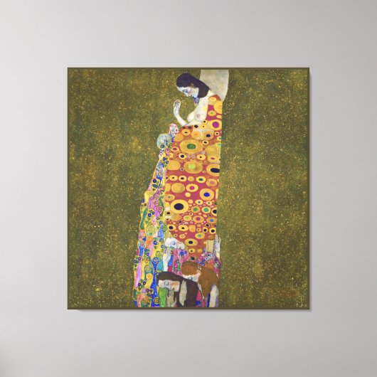 Hope, Gustav Klimt Poster Canvas Afdruk (Voorkant)