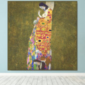 Hope, Gustav Klimt Poster Canvas Afdruk (Insitu (Houten vloer))
