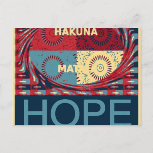 Hope Hakunamatata Mooie Inspirerend Edgy vector Briefkaart (Voorkant)