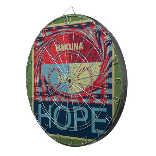 Hope Hakunamatata Mooie Inspirerend Edgy vector Dartbord (Voorkant Rechts)