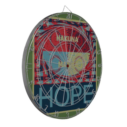 Hope Hakunamatata Mooie Inspirerend Edgy vector Dartbord (Voorkant Links)