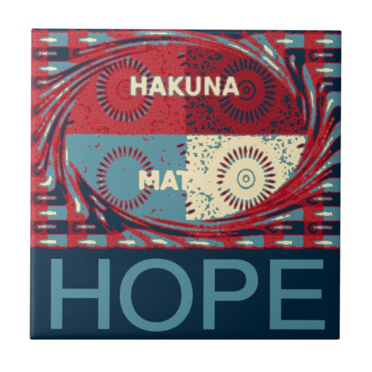 Hope Hakunamatata Mooie Inspirerend Edgy vector Tegeltje (Voorkant)