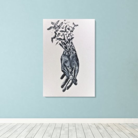 Hope Hands Canvasprint Canvas Afdruk (Insitu (Houten vloer))