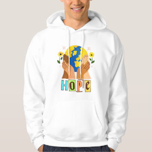 Hope Hands Holding Earth Design Hoodie