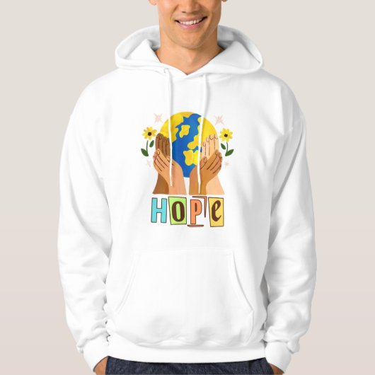 Hope Hands Holding Earth Design Hoodie (Voorkant)