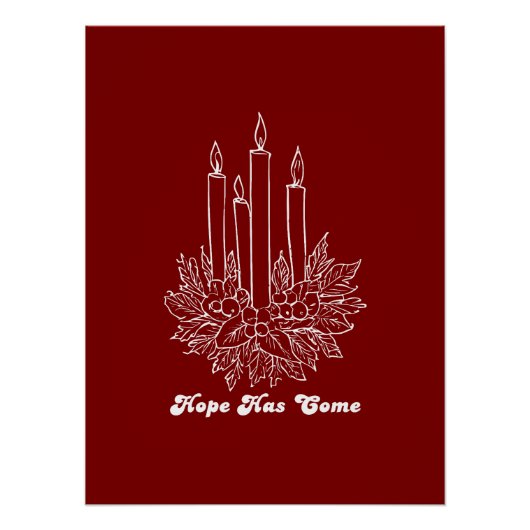 Hope Has Come Christmas Candle Illustration Perfect Poster (Voorkant)