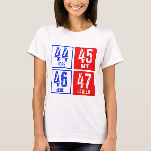Hope Hate Heal Haat Weer Anti-Trump T-shirt (Voorkant)