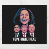 Hope Hate Heal Rise Kamala 2024 Bier Etiket (Enkel label)