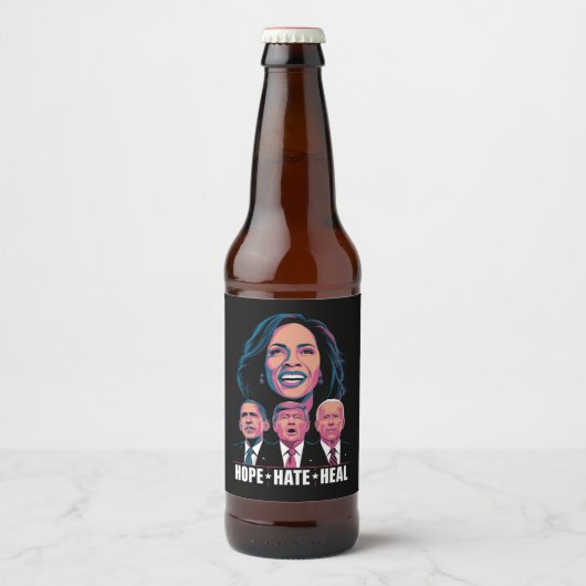 Hope Hate Heal Rise Kamala 2024 Bier Etiket (Voorkant)