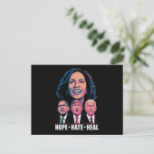 Hope Hate Heal Rise Kamala 2024 Briefkaart (Staand voorkant)