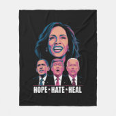 Hope Hate Heal Rise Kamala 2024 Fleece Deken (Voorkant)