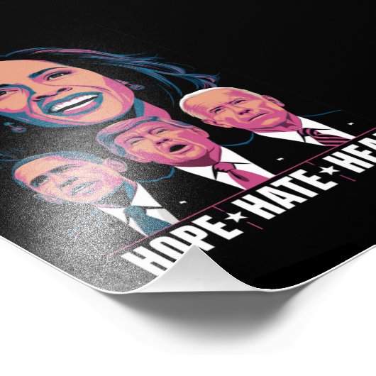 Hope Hate Heal Rise Kamala 2024 Foto Afdruk (Hoek)