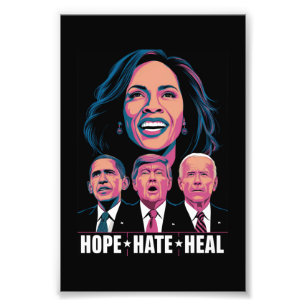 Hope Hate Heal Rise Kamala 2024 Foto Afdruk