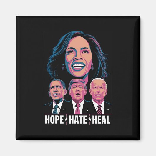 Hope Hate Heal Rise Kamala 2024 Magneet (Voorkant)