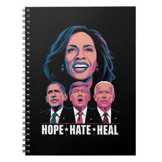 Hope Hate Heal Rise Kamala 2024 Notitieboek (Voorkant)