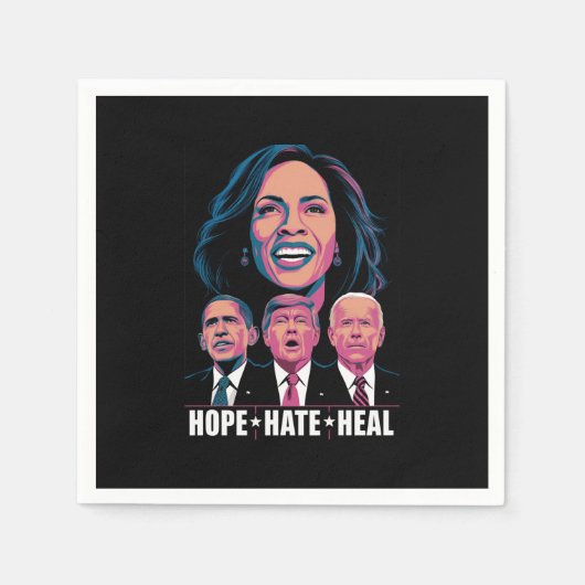 Hope Hate Heal Rise Kamala 2024 Servet (Voorkant)