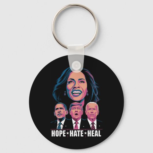 Hope Hate Heal Rise Kamala 2024 Sleutelhanger (Voorkant)