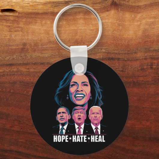 Hope Hate Heal Rise Kamala 2024 Sleutelhanger (Voorkant)
