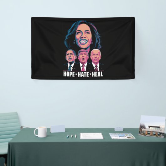 Hope Hate Heal Rise Kamala 2024 Spandoek (Beurs)