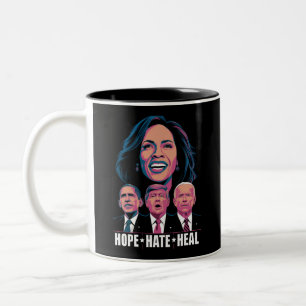 Hope Hate Heal Rise Kamala 2024 Tweekleurige Koffiemok