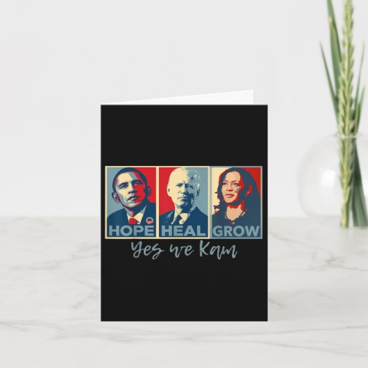 Hope Heal Grow Obama Joe Biden Kamala Harris 2024 Kaart (Voorkant)