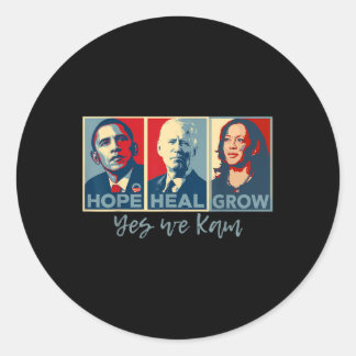 Hope Heal Grow Obama Joe Biden Kamala Harris 2024 Ronde Sticker