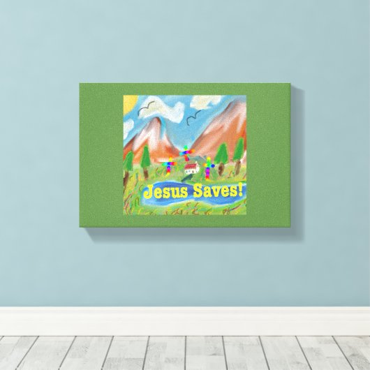 Hope Healing Church Jezus bewaart canvas Print (Insitu (Houten vloer))