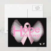 Hope Healing Pink Ribbon Angelic Wings-Customize Briefkaart (Voorkant / Achterkant)