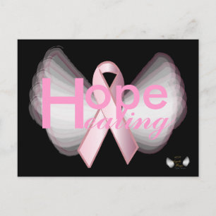 Hope Healing Pink Ribbon Angelic Wings-Customize Briefkaart