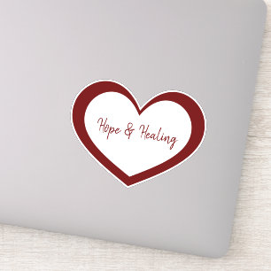 Hope & Healing Red White Hearts Inspirerend Sticker