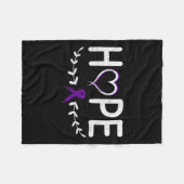 Hope Heart Paarse lint Pancreaskanker Fleece Deken (Voorkant (Horizontaal))