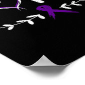 Hope Heart Paarse lint Pancreaskanker Poster (Hoek)