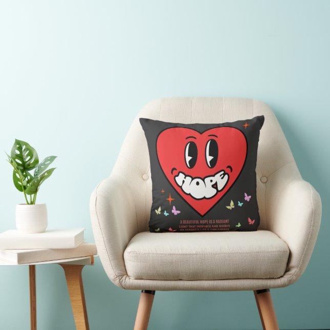 Hope Heart | positieve boodschap | Zelfliefde Kussen (Stoel)