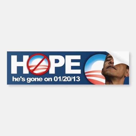 HOPE hij is weg op 20 januari 2013 - Anti-Obama Bumpersticker (Voorkant)
