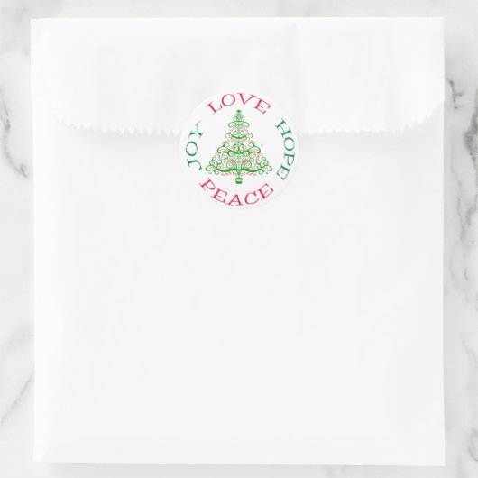 Hope Holiday Tree Ronde Sticker (Tas)