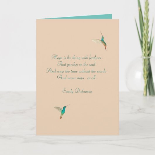 Hope Hummingbird Card Feestdagen Kaart (Voorkant)