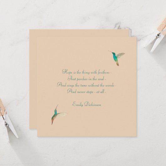 Hope Hummingbird Kaart (Voorkant / Achterkant in situ)
