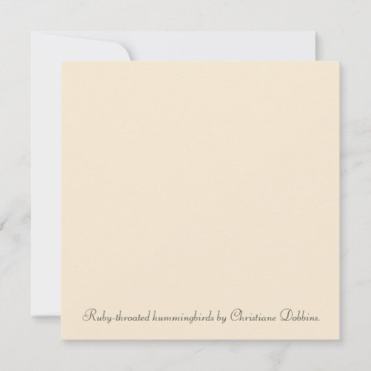 Hope Hummingbird Kaart (Achterkant)