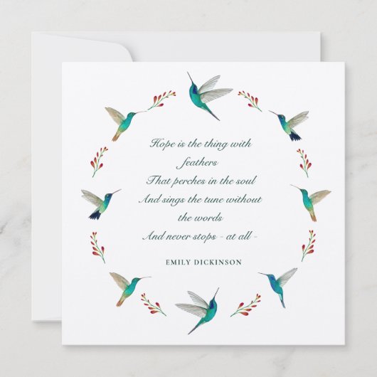 Hope Hummingbird Sympathy Dank je kaart (Voorkant)