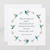 Hope Hummingbird Sympathy Dank je kaart (Voorkant / Achterkant)