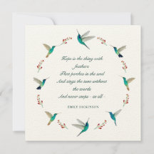 Hope Hummingbird Sympathy Dank je kaart