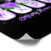 HOPE Hydrangea Bloemvlinder Epilepsie Bewustzijn Poster (Hoek)