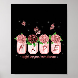 Hope Hydrangea Flower Butterfly Multiple Myeloma C Poster