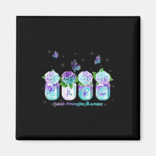 Hope Hydrangea Flower Butterfly Suicide Prevention Magneet